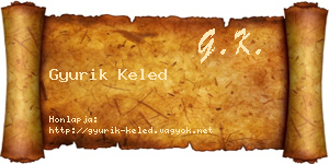 Gyurik Keled névjegykártya